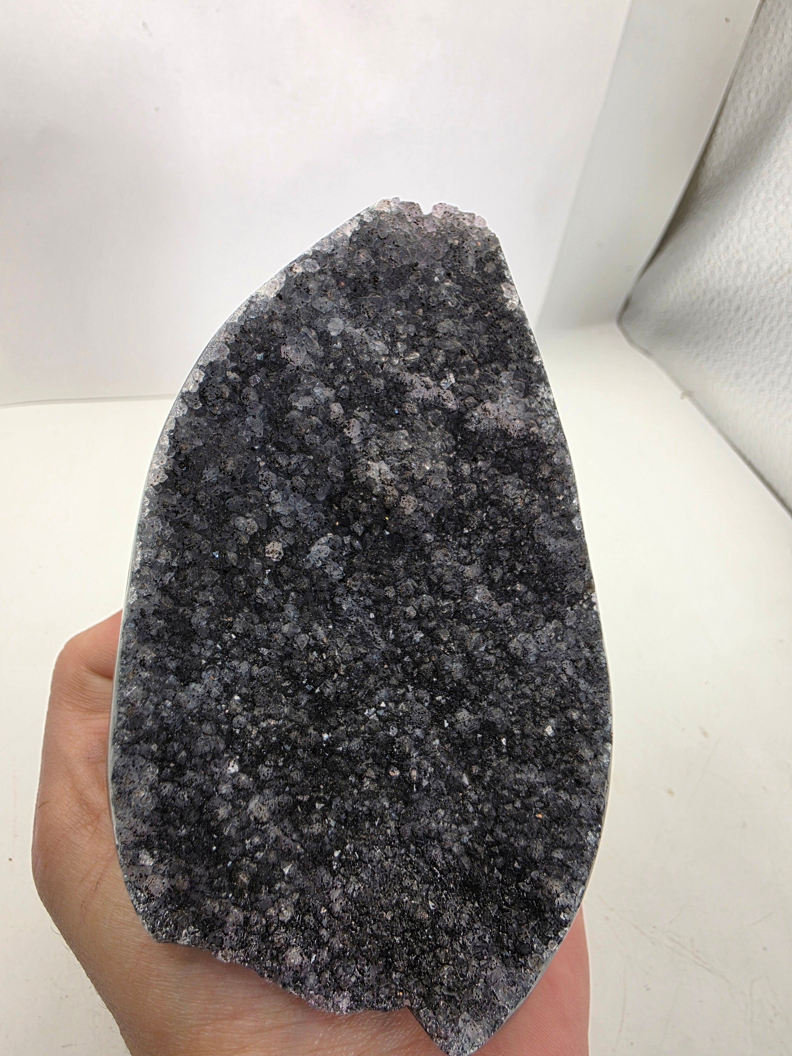 Natural Black Amethyst Druzy | Grounding Protection Stone