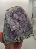 Lavender Amethyst Druzy Cluster | Crystal Geode with Natural Agate Base