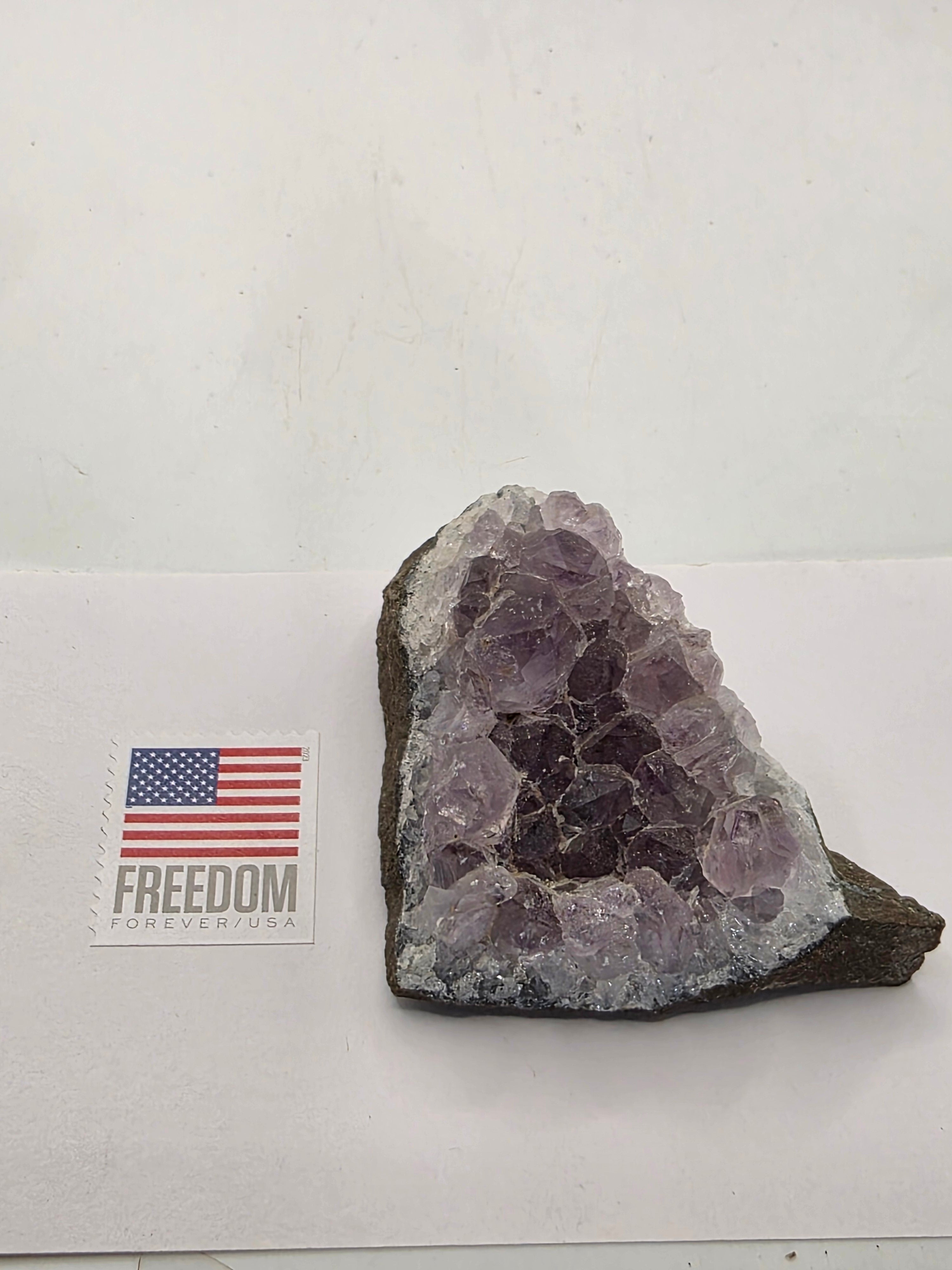 Chunky Amethyst Crystal Cluster on Matrix | Raw Purple Geode Specimen